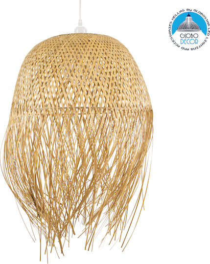 GloboStar Manila Hängelampe Beige Boho Glocke mit Fassung E27 51x51x70cm.
