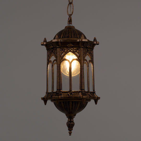 GloboStar Darcy Pendant Light Bronze Grid with Socket E27 16x16x32.5cm
