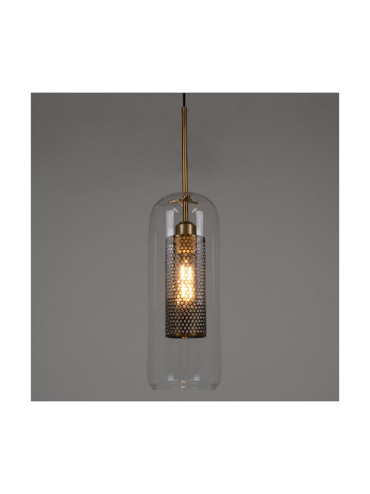 GloboStar Avery Pendant Light Transparent Grid with Socket E27 45x38x60cm