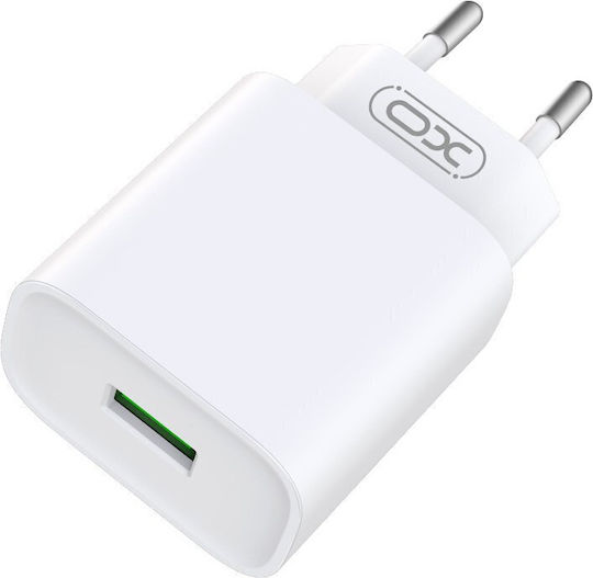 XO Φορτιστής με Θύρα USB-A και Καλώδιο micro USB 18W Quick Charge 3.0 Λευκός (CE02D)