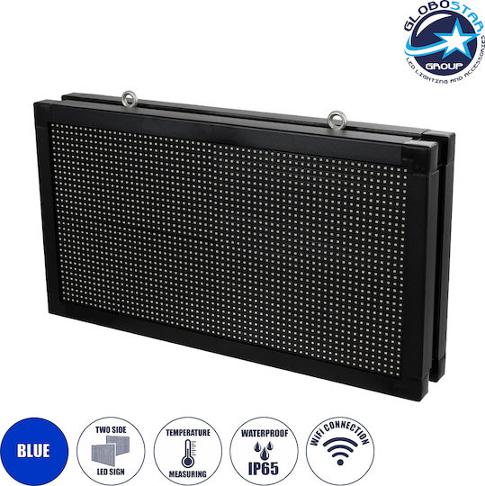 GloboStar Κυλιόμενη Πινακίδα LED Διπλής Όψης Αδιάβροχη 70x38.5cm Μπλε