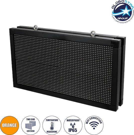 GloboStar Κυλιόμενη Πινακίδα LED Διπλής Όψης Αδιάβροχη 70x38.5cm Πορτοκαλί