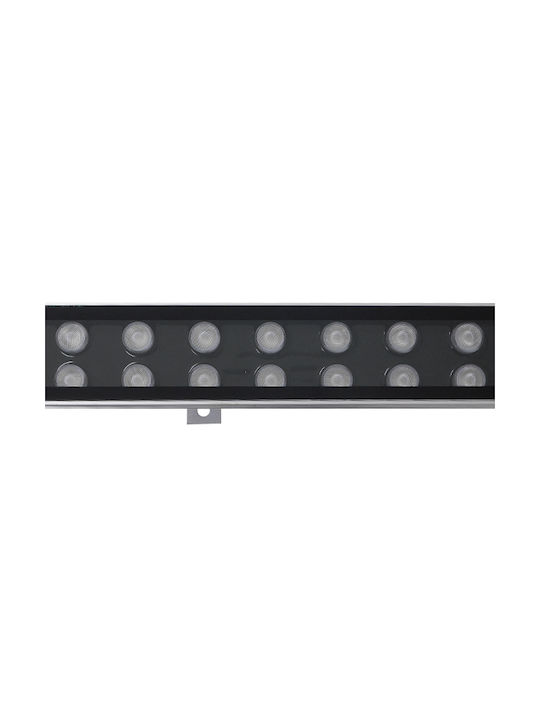 GloboStar Genius Außenstehlampe LED Wall Washer 48W mit Blauer Farbe IP66 Silber