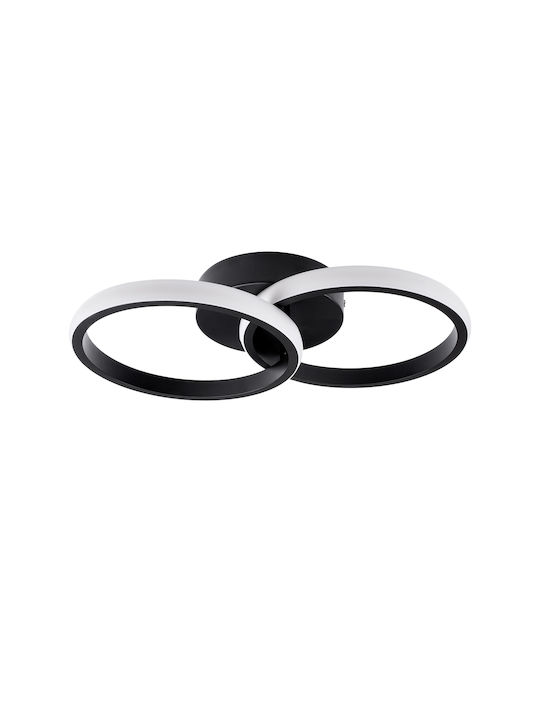 GloboStar Cora Ceiling Mount Light 36cm Black with Integrated LED