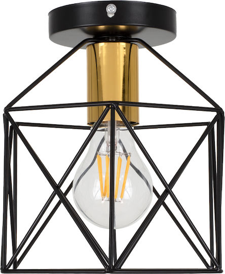 GloboStar Tron Ceiling Mount Light 18cm Black with Socket E27