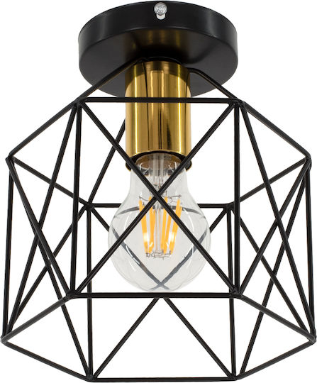 GloboStar Tron Ceiling Mount Light 18cm Black with Socket E27