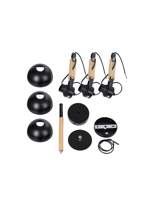 GloboStar Oldschool Ceiling Mount Light 75cm Black with Socket E27