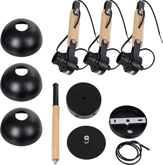 GloboStar Oldschool Deckenleuchte 75cm Schwarz mit Fassung E27