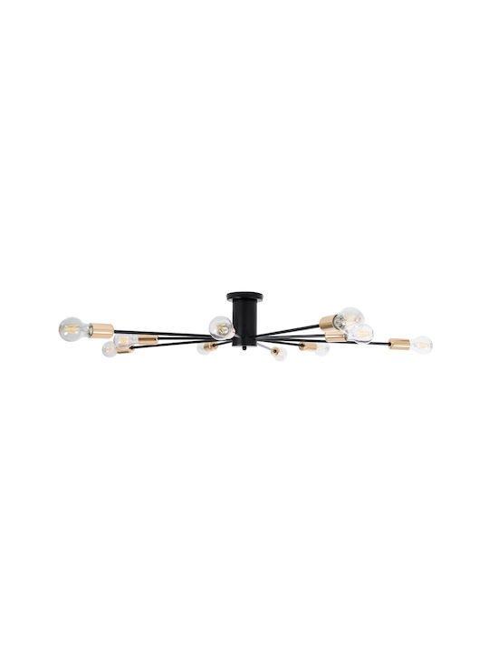 GloboStar Olinda Ceiling Mount Light 95cm Black with Socket E27