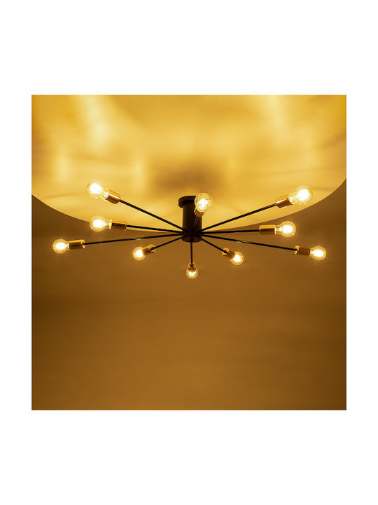 GloboStar Olinda Ceiling Mount Light 95cm Black with Socket E27