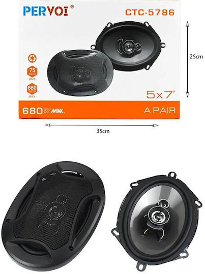 PerVoi Set Auto-Lautsprecher Pervoi 5x7" mit 75W RMS (Mittelklasse)
