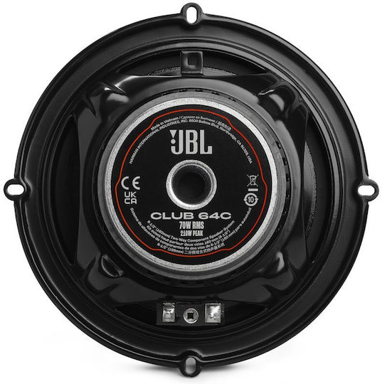JBL Club 64c Σετ Ηχεία Αυτοκινήτου Ομοαξονικά 6.5" με 70W RMS (2 Δρόμων)