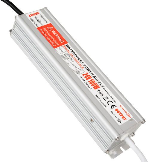 GloboStar Einstellbares Dimmbares LED-Netzteil Wasserdicht IP67 Leistung 100W mit Ausgangsspannung 24V
