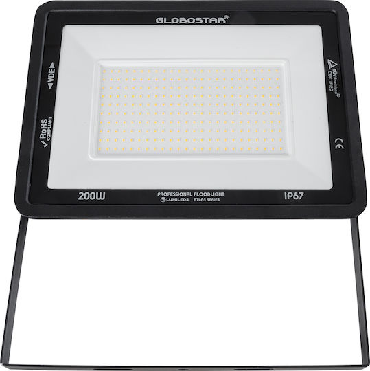 GloboStar Atlas Waterproof LED Floodlight 200W Warm White 2700K IP67