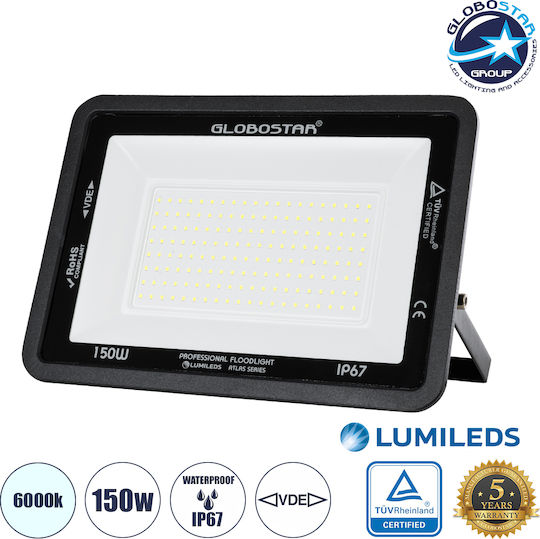 GloboStar Atlas Waterproof LED Floodlight 150W Cold White 6000K IP67