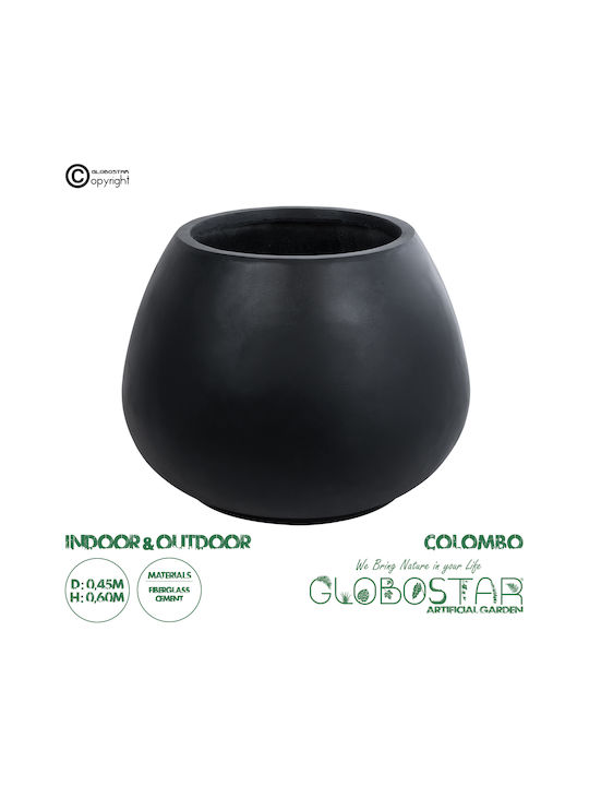 GloboStar Colombo Planter Polyester Black 60x60x45cm.