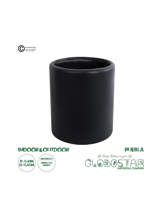 GloboStar Puebla Ghiveci Poliester Negru 41x41x46εκ.
