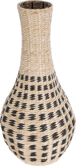 GloboStar Decorative Vase Rattan Artificial Garden Marselle Beige Diameter 32cm x Height 65cm