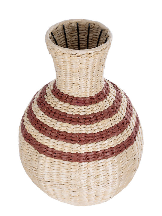 GloboStar Dekorative Vase Rattan Künstlicher Garten Palermo Beiges Φ3cm