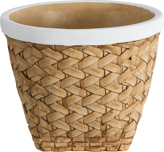 GloboStar Übertopf Polyester Beige 20x20x16εκ.