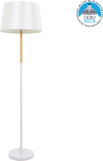 GloboStar Cedar Lampa de podea Î148xL40cm. cu Soclu pentru Bec E27 Alb