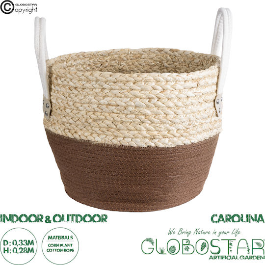 GloboStar Κασπώ Rattan Μπεζ με Βάση 33x33x28εκ.