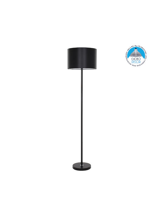 GloboStar Ashley Floor Lamp H145xW35cm. with Socket for Bulb E27 Black