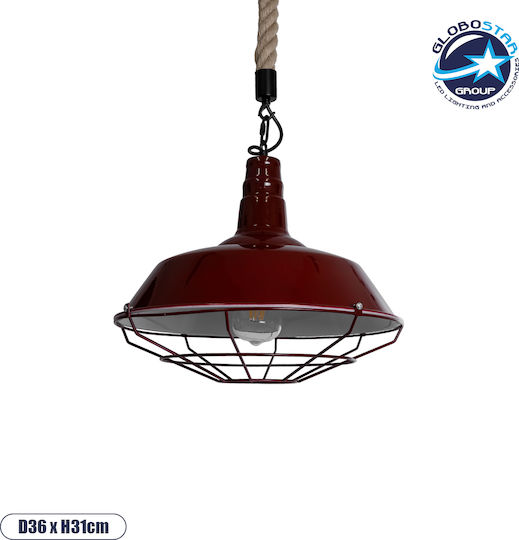 GloboStar Iscar Pendant Light Red Bell with Socket E27 36x36x31cm
