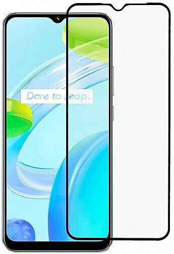 0.3mm Full Glue Tempered Glass Μαύρο (Realme C30)