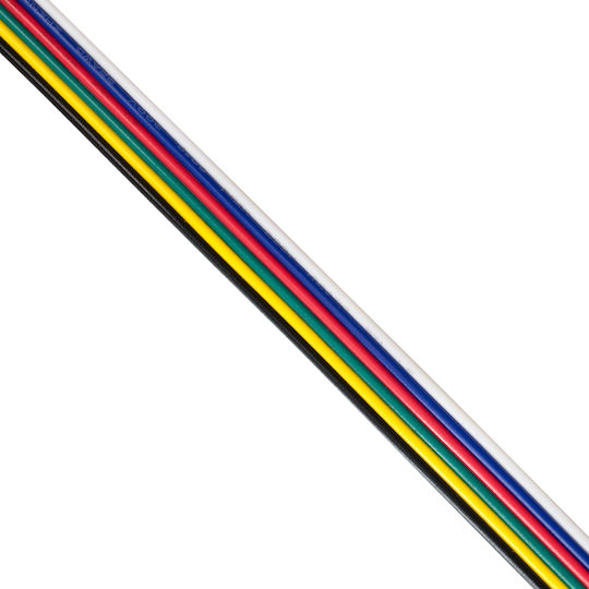 GloboStar RGB Cable for LED Strips Flexible Flat Connector Cable RGBW+WW 6 x 0.25mm² 70738