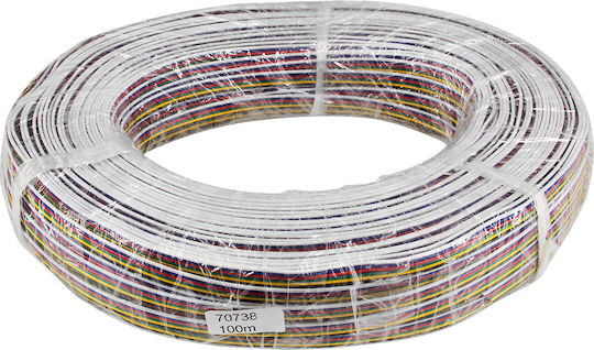 GloboStar RGB Cable for LED Strips Flexible Flat Connector Cable RGBW+WW 6 x 0.25mm² 70738