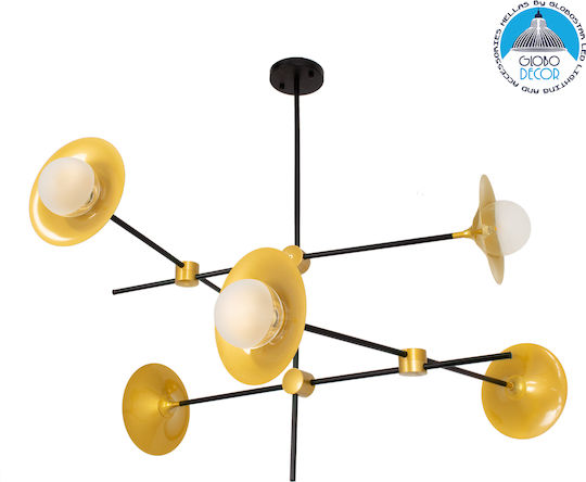 GloboStar Joliet Pendant Light Black Grid for 6 Bulbs G9 93x43x87cm
