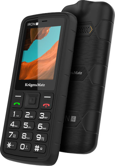 Kruger & Matz Iron 4 Dual SIM Ανθεκτικό Κινητό με Κουμπιά Μαύρο
