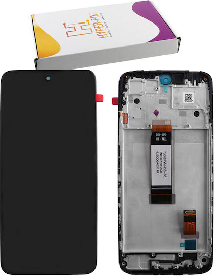 Hyper Fix Screen with Touch Mechanism and Frame for Xiaomi Redmi 12 (Black)