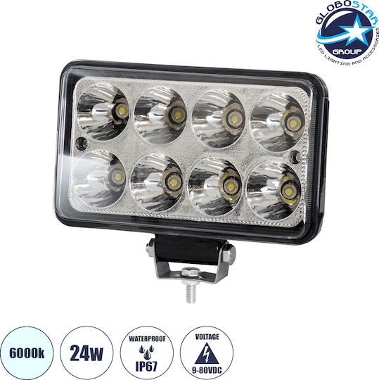 GloboStar Squareς Waterproof Headlights Car LED Renault Master 24W 15.5cm with White Lighting 1pcs