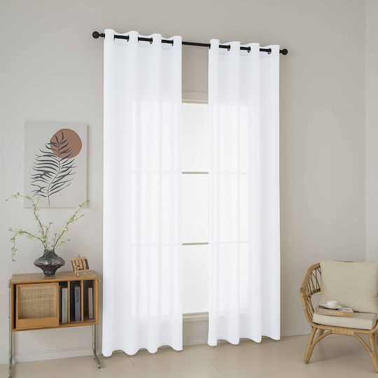 Beauty Home Mit Grommets Weiße Vorhänge 140x270cm Beauty Home Mit Grommets Weiße Vorhänge 140x270cm