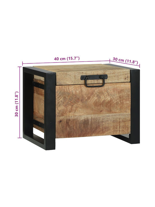vidaXL Διακοσμητικό Μπαούλο Ξύλινο Καφέ 40x30x30εκ.