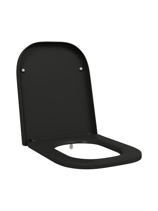 vidaXL Plastic Toilet Seat Black 35cm