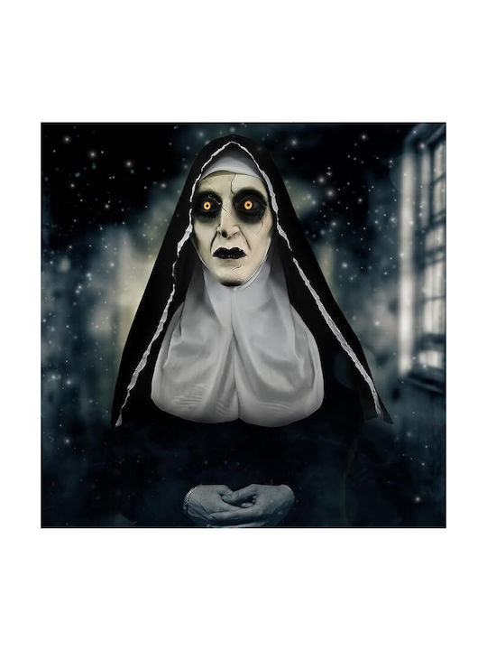 Karnevals- Maske Volles Gesicht Latex Gruselige Nonne Schwarz