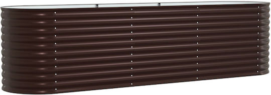 vidaXL Γλάστρα Μεταλλική Καφέ 320x80x81εκ.