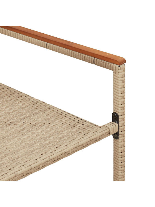 Outdoor Chair Rattan Beige with Cushion 2pcs 54x56x90cm