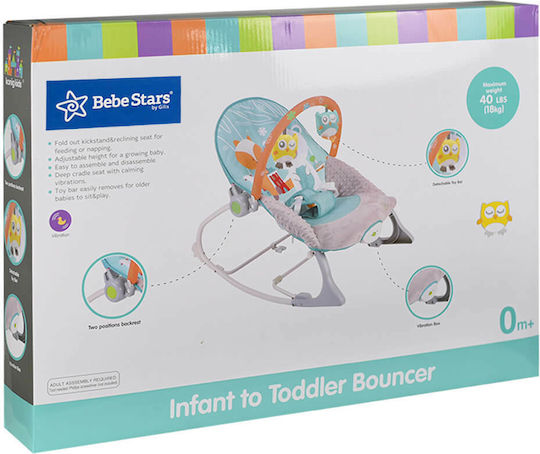Bebe Stars Electric Baby Relax Forest with Vibration Light Blue for Child up to 18kg