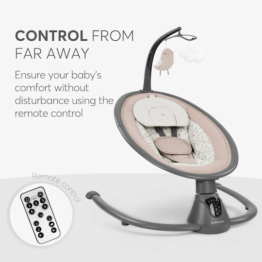 Kikka Boo Elektrisch Baby Relax Schaukel Twiddle mit Musik Beige für Kind bis 9kg