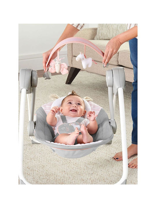 Ingenuity Manual Baby Relax Swing Comfort 2 Go Pink for Child up to 9kg