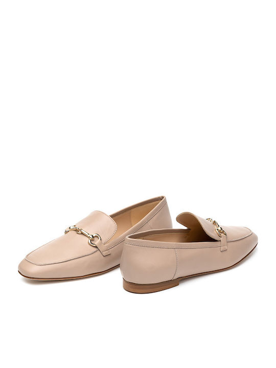 Δερμαtινα Δερμάτινα Γυναικεία Loafers σε Μπεζ Χρώμα