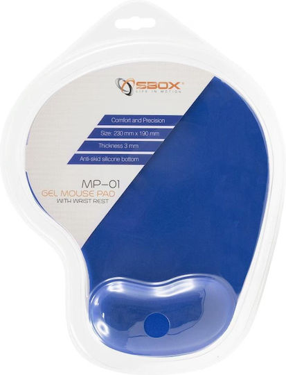 Ergonomic Mousepad Sbox Mp-01 Wrist Support Fabric Surface Anti-slip Rubber Base Dimensions 23 X 19 X 0.3cm