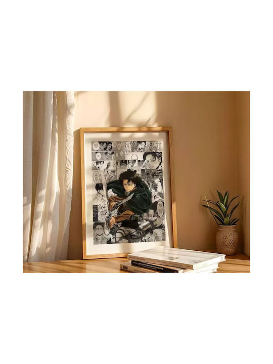 Poster Attack On Titan An037 21cm X 30cm Λευκό Κάδρο Pvc 18x24