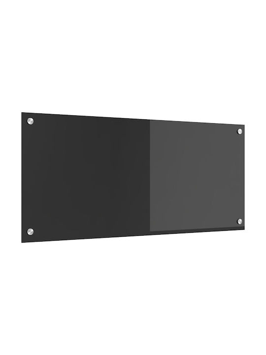 vidaXL Rectangular Glass Back Dark Gray 90x40x0.6cm 42001244