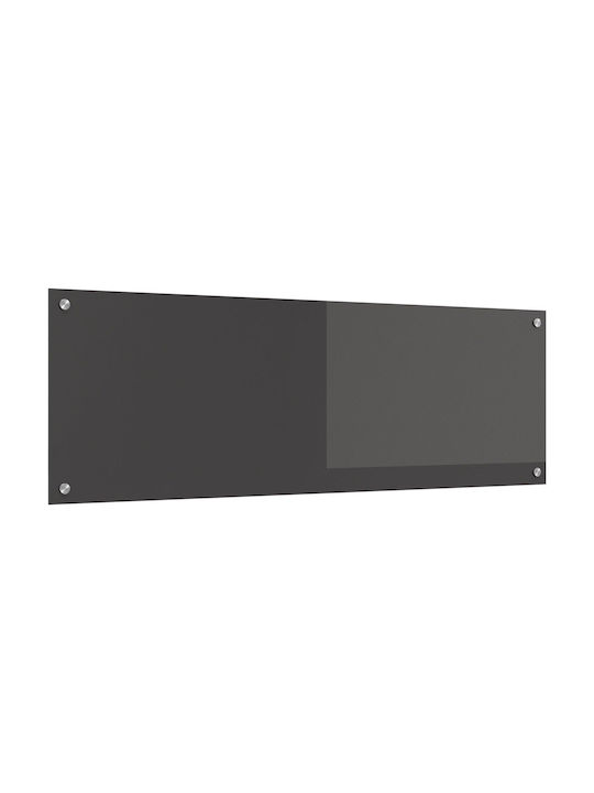 vidaXL Rectangular Glass Back Dark Gray 120x40x0.6cm 42001313
