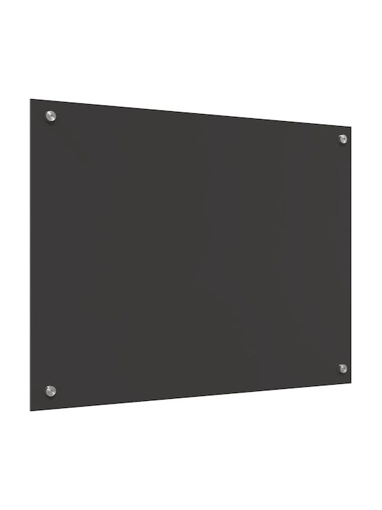 vidaXL Rectangular Glass Back Dark Gray 80x60x0.6cm 42001243